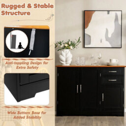 Kitchen Modern Storage Cabinet Buffet Cabinet Adjustable Shelf - thumbnail 5