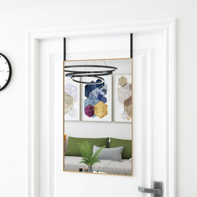 Berkfield Door Mirror Gold 50X80 Cm Glass And Aluminium - image 1