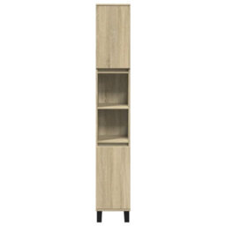 Walplus Bathroom Cabinet Sonoma Oak 30X30X190Cm Engineered Wood - thumbnail 4