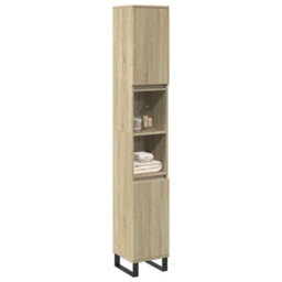 Walplus Bathroom Cabinet Sonoma Oak 30X30X190Cm Engineered Wood - thumbnail 1