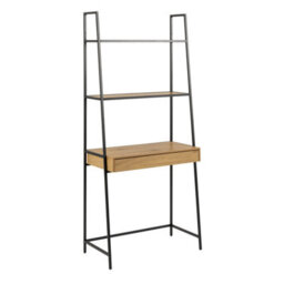 Furniture To Go Seaford Bookcase With 1 Drawer In Black And Oak - thumbnail 1