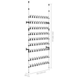 Berkfield Telescopic Shoe Rack With Rods Aluminium - thumbnail 9