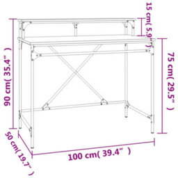 Berkfield Desk Grey Sonoma 100X50X90 Cm Engineered Wood And Iron - thumbnail 9
