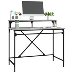 Berkfield Desk Grey Sonoma 100X50X90 Cm Engineered Wood And Iron - thumbnail 4