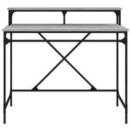 Berkfield Desk Grey Sonoma 100X50X90 Cm Engineered Wood And Iron - thumbnail 5