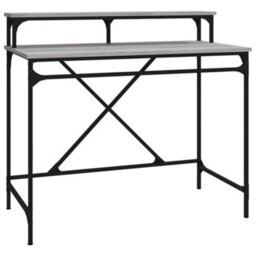 Berkfield Desk Grey Sonoma 100X50X90 Cm Engineered Wood And Iron - thumbnail 2