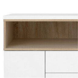 Wyld Haus Indigo Sideboard 3 Drawers 3 Doors White And Natural Oak Effect - thumbnail 7