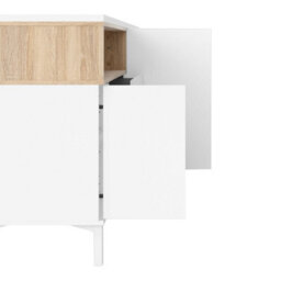 Wyld Haus Indigo Sideboard 3 Drawers 3 Doors White And Natural Oak Effect - thumbnail 9