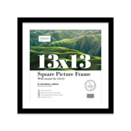 "13X13"" Black Picture Frame - 13X13"" Square Frame With 12X12"" Mount For 13X13""/12X12"" Pictures Art Deco Style Room Decor, 1 Pack" - thumbnail 1