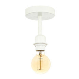 Happy Homewares Traditional Matt White Ceiling Light Fitting For Industrial Style Light Bulbs - thumbnail 3
