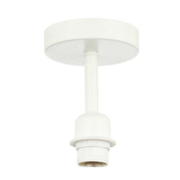 Happy Homewares Traditional Matt White Ceiling Light Fitting For Industrial Style Light Bulbs - thumbnail 1