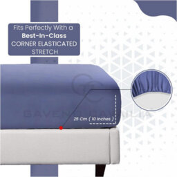 Gc Gaveno Cavailia Percale Deep Fitted Sheet Super King Navy Extra Deep Pocket 16 Inch (40 Cm) - thumbnail 3