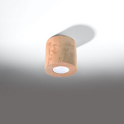 Sollux Lighting Orbis Wood Natural 1 Light Classic Ceiling Light - image 1
