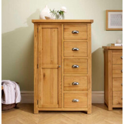 Birlea Woburn 1 Door 5 Drawer Wardrobe Oak - thumbnail 2