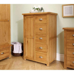 Birlea Woburn 1 Door 5 Drawer Wardrobe Oak - thumbnail 1