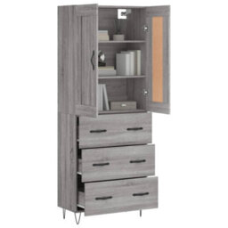Berkfield Highboard Grey Sonoma 69.5X34X180 Cm Engineered Wood - thumbnail 3