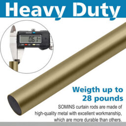 Ameha Cylinder Curtain Poles Extra Long & Durable Metal Extendable Curtain Rod( Antique Brass, 160-300Cm, 63 Inch-118 Inch) - thumbnail 4