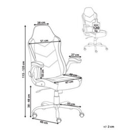 Beliani Office Chair Triumpher Faux Leather Off-White - thumbnail 3