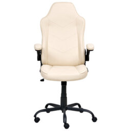 Beliani Office Chair Triumpher Faux Leather Off-White - thumbnail 5