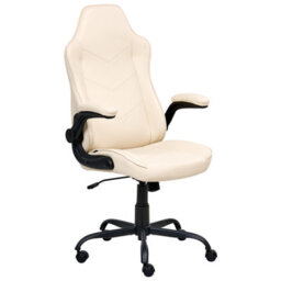Beliani Office Chair Triumpher Faux Leather Off-White