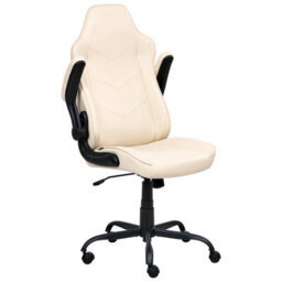 Beliani Office Chair Triumpher Faux Leather Off-White - thumbnail 4