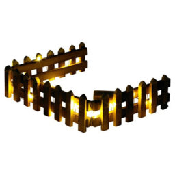 Urbn-Living Urbnliving 90Cm Led Light Wooden Snow Picket 2 Fence Brown Medium Size  Christmas Tree Xmas Skirt Stand Border Decor - thumbnail 2
