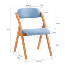 Sobuy Fst92-Bl,folding Chair Wooden Chairs Padded Seat Desk Chair Office Dining Chair,blue,w47Xd51Xh78 - thumbnail 3