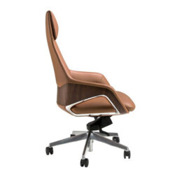 Angel Cerda Brown Leatherette Swivel Office Chair - thumbnail 7