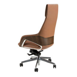Angel Cerda Brown Leatherette Swivel Office Chair - thumbnail 6
