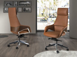 Angel Cerda Brown Leatherette Swivel Office Chair - thumbnail 3