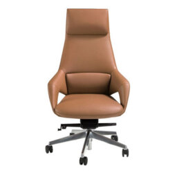 Angel Cerda Brown Leatherette Swivel Office Chair - thumbnail 2