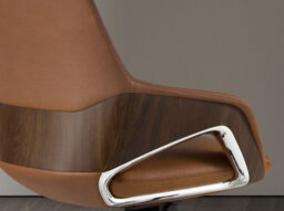 Angel Cerda Brown Leatherette Swivel Office Chair - thumbnail 5