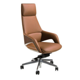 Angel Cerda Brown Leatherette Swivel Office Chair