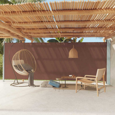 Walplus Patio Retractable Side Awning Garden Sun Shade Canopy Gazebo For Back Door, Porch, Patio 200X600 Cm Brown - image 1