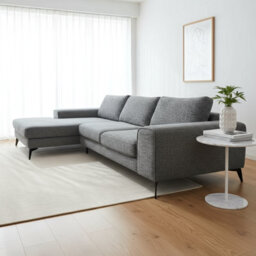 Abakus Direct Venice Chenille Corner Sofa In Dark Grey Left Facing With Deep Seats And Extra-Wide Padded Arms - thumbnail 6