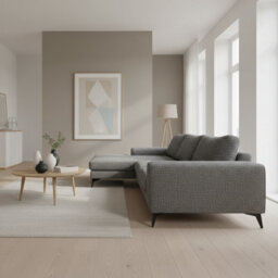 Abakus Direct Venice Chenille Corner Sofa In Dark Grey Left Facing With Deep Seats And Extra-Wide Padded Arms - thumbnail 5