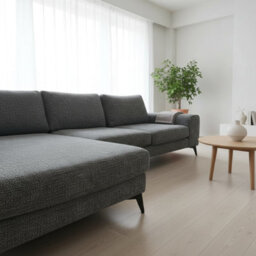 Abakus Direct Venice Chenille Corner Sofa In Dark Grey Left Facing With Deep Seats And Extra-Wide Padded Arms - thumbnail 8
