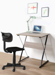 Nordlys Metal And Brown Wood Top Desk Industrial Style Bedroom - thumbnail 3
