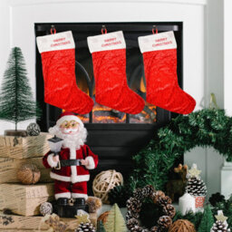 Neel Blue Large Deluxe Velvet Stocking - Red - thumbnail 5