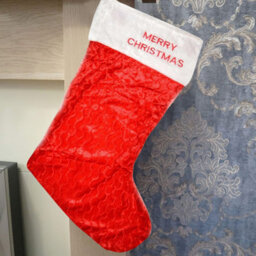 Neel Blue Large Deluxe Velvet Stocking - Red - thumbnail 6