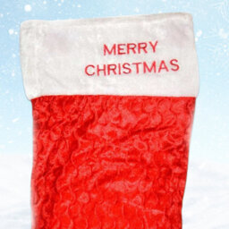 Neel Blue Large Deluxe Velvet Stocking - Red - thumbnail 3