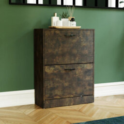 Lassic Vida Designs 2 Drawer Shoe Cabinet, Dark Wood - thumbnail 1