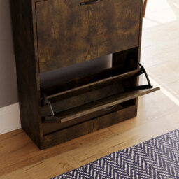 Lassic Vida Designs 2 Drawer Shoe Cabinet, Dark Wood - thumbnail 6