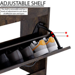 Lassic Vida Designs 2 Drawer Shoe Cabinet, Dark Wood - thumbnail 7