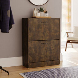 Lassic Vida Designs 2 Drawer Shoe Cabinet, Dark Wood - thumbnail 2
