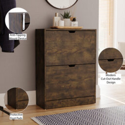 Lassic Vida Designs 2 Drawer Shoe Cabinet, Dark Wood - thumbnail 8