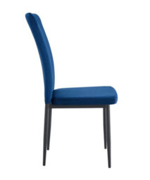 MCC Direct Set Of 2 Blue Velvet Effect Dining Chairs Plush Padded Upholstered Accent Chair - Elle By Mcc - thumbnail 5