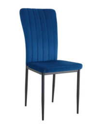 MCC Direct Set Of 2 Blue Velvet Effect Dining Chairs Plush Padded Upholstered Accent Chair - Elle By Mcc - thumbnail 4