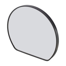 Living And Home Black Aluminum Alloy Contemporary Arch Bathroom Mirror Hd Float Glass Wall-Mounted 50X42Cm - thumbnail 2