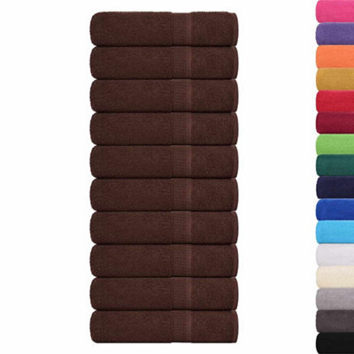 Berkfield Durable Bath Towels 10 Pcs Brown 100X150 Cm 360 Gsm 100% Cotton